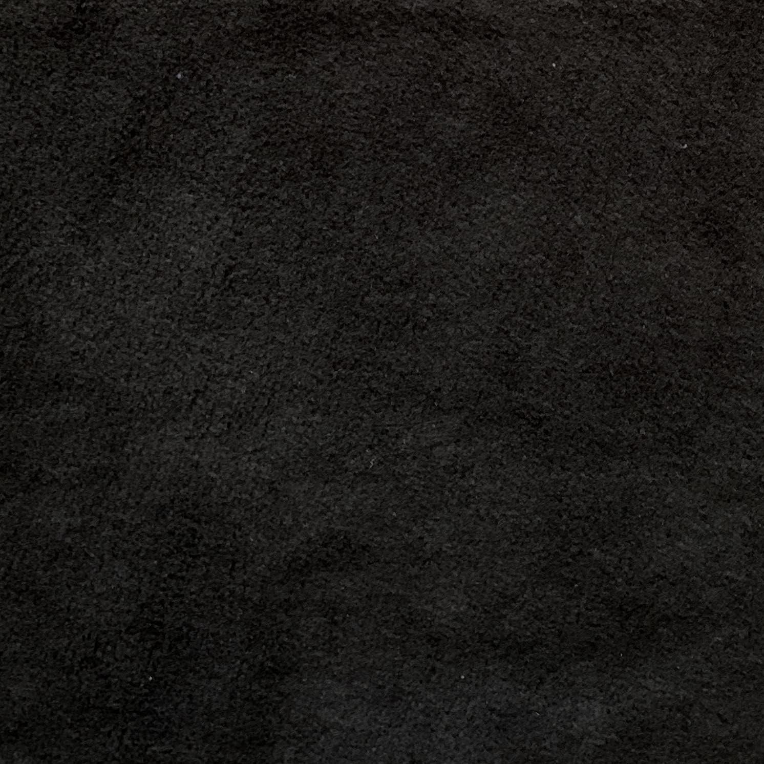 Solid Black (Heavy Weight, Spun) Anti-Pill Fleece Fabric by The Yard