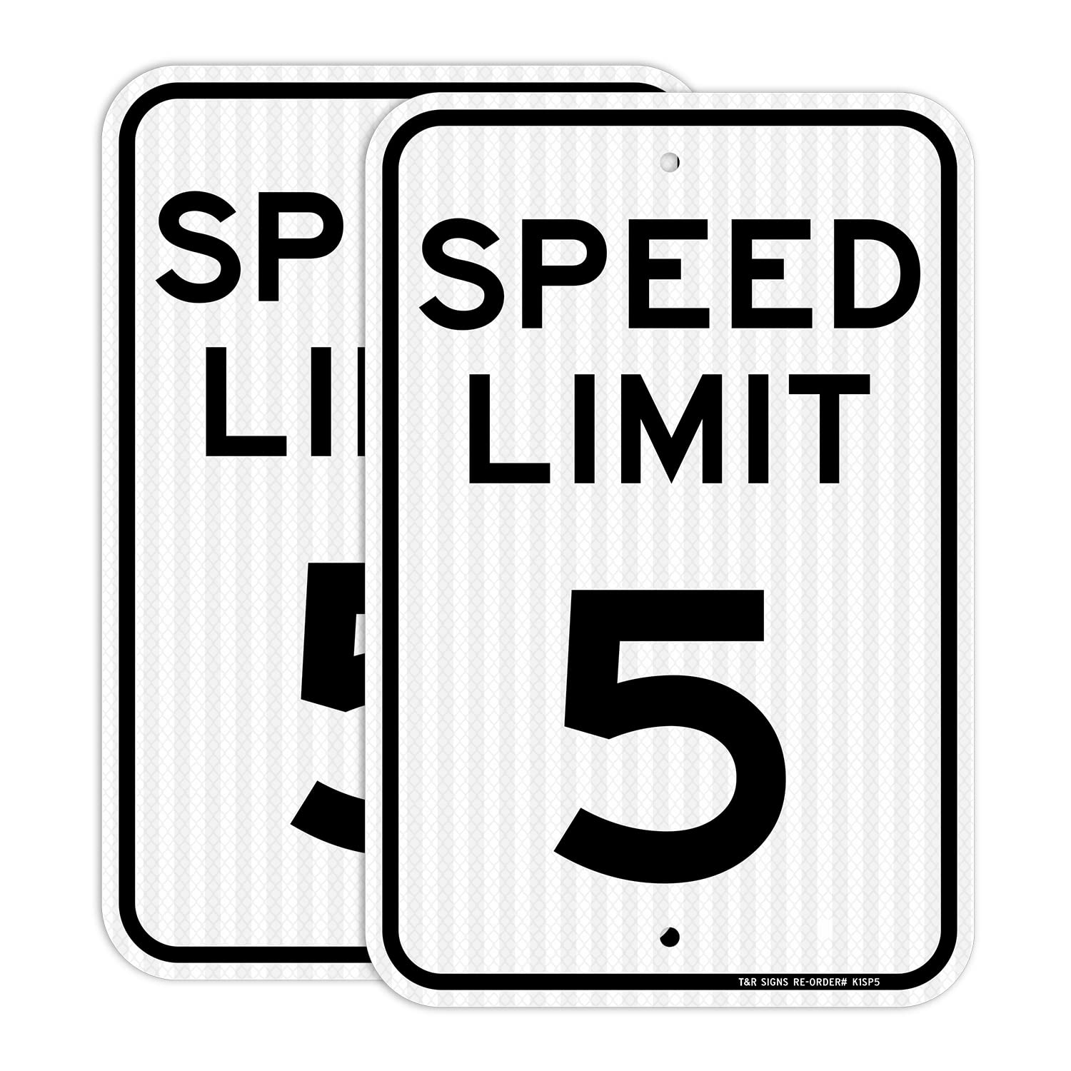 Photo 1 of (2 Pack) Speed Limit 5 MPH Sign, Slow Down, Traffic Sign, 18" x 12" Engineer Grade Reflective Sheeting, Rust Free Aluminum, Weather Resistant, Waterproof, Fade Resistant, 2 Pre-drilled Holes
