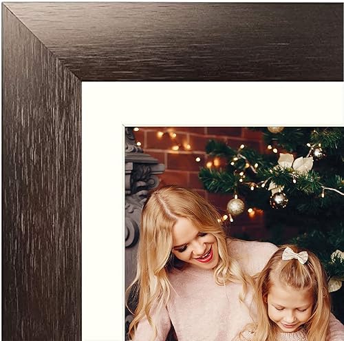 Miniatura 3 de Golden State Art, Marcos de aluminio con paspartú marfil para fotos, soporte de caballete, pestañas giratorias, vidrio real, exhibición de mesa