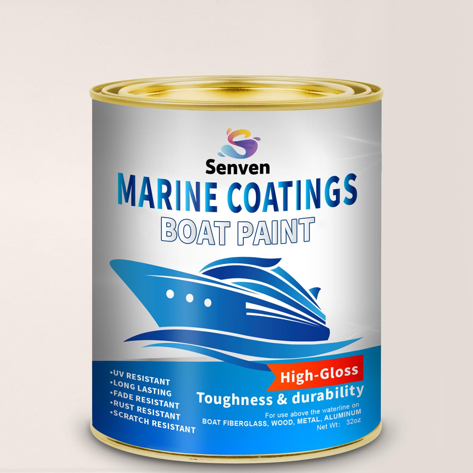 SENVEN Marine Boat Paint gloss enamel for fiberglass and metals 35 oz can
