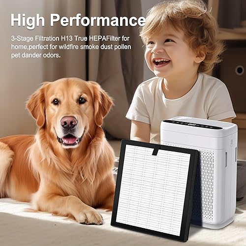 Miniatura 6 de Filtro de repuesto F1 compatible con AMEEU F1 Air Pu-rifier, purificador de filtro de aire de doble cara para habitación grande del hogar, H13 True