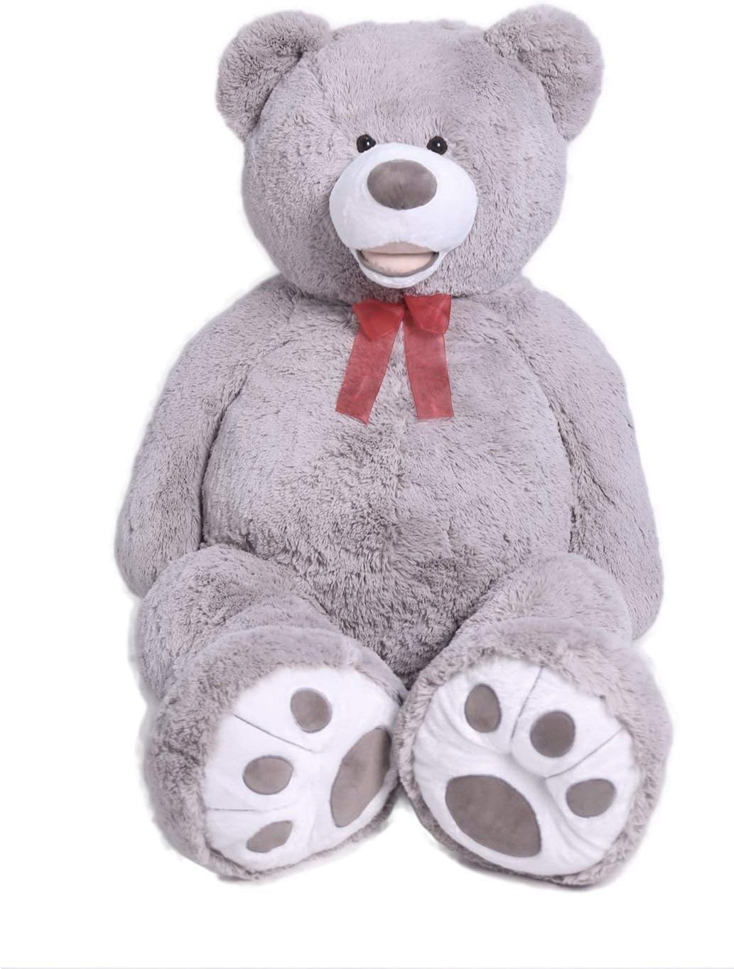 HollyHOME 5ft Giant Teddy Bear Stuffed Animal Huge Teddy Bear Plush with Big Footprints Valentines Gift 5 Feet Grey