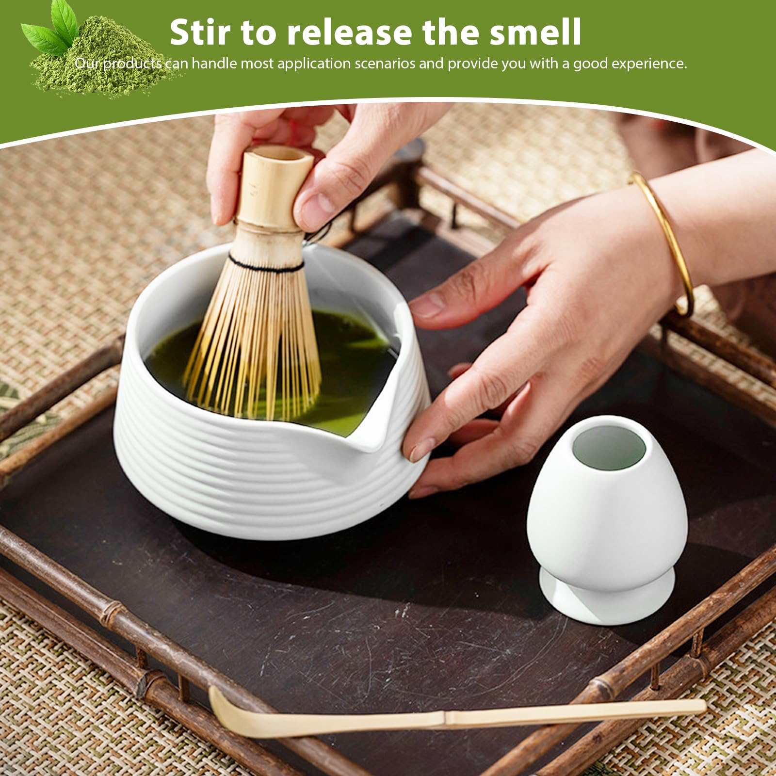 2-delige Japanse matcha-kom met schenktuit, Chawan Matcha theekom met