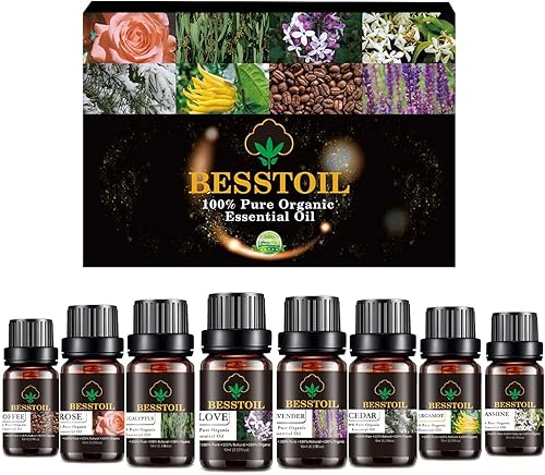 Juego de regalo de aceites esenciales florales, aceites aromáticos puros de aromaterapia, aceites esenciales 100% puros con difusor, humidificador