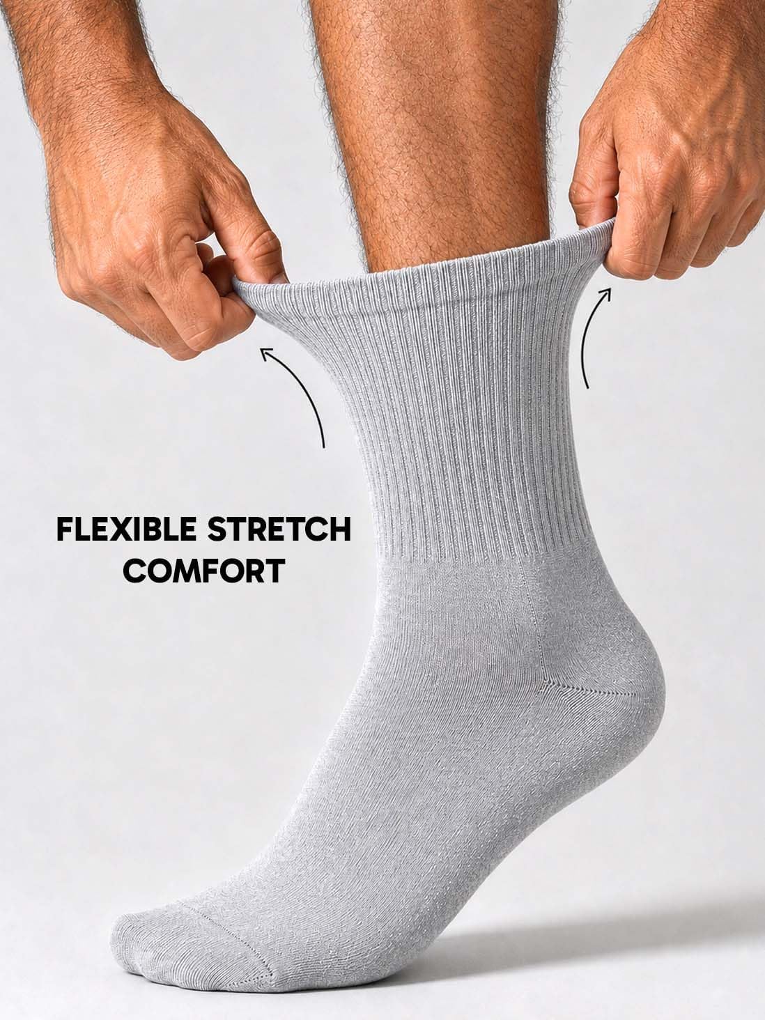 Mr. cotton 6-Pack Cushioned Crew Socks for Men, Breathable Stretch Fit