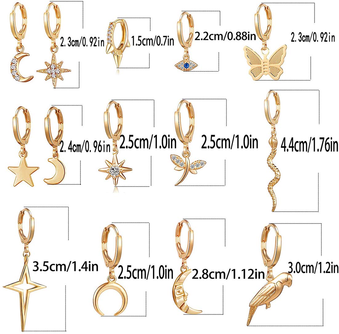 Pearl & AD Leaf Earrings Set, 12 Pairs (JG-PC-EGR-8644)