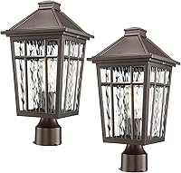 Vista 17 de Darkaway Lámpara de poste para exteriores, carcasa de aluminio impermeable con vidrio, iluminación de cubierta de poste de valla para jardín, patio