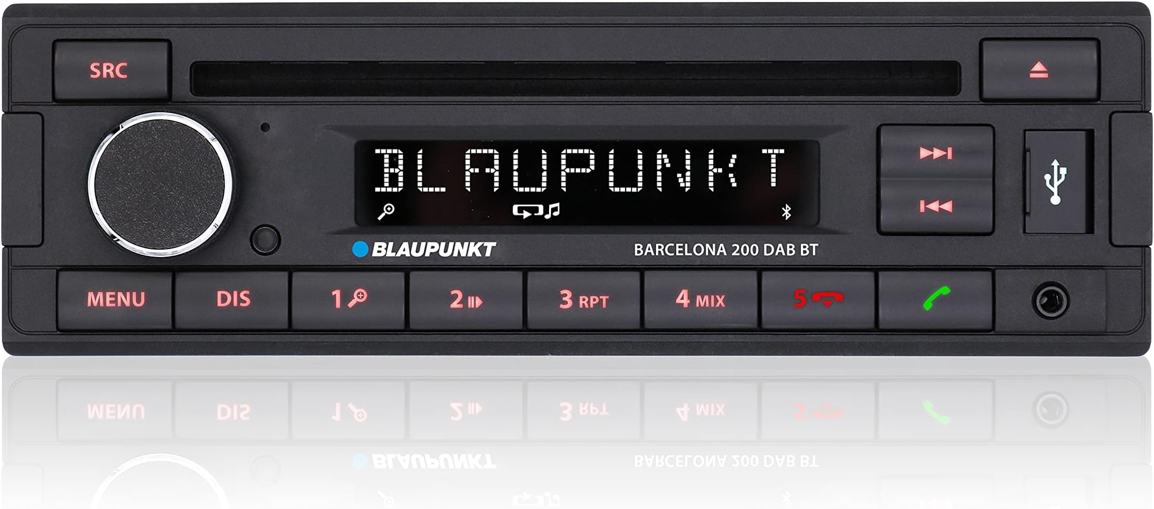BARCELONA200DAB Single Din Stereo with DAB+, Bluetooth, CD, USB & AUX