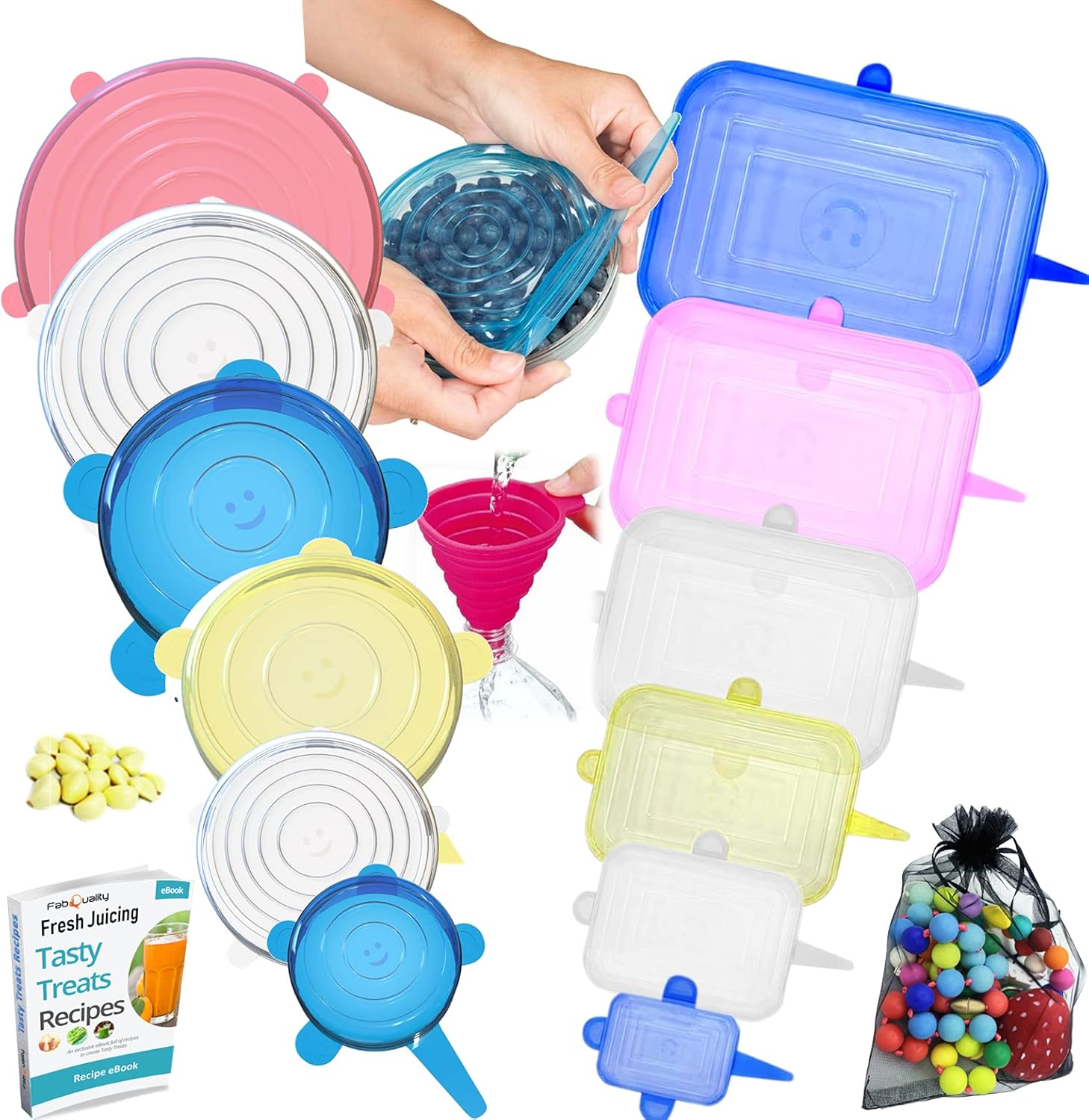 Reusable Silicone Stretch Lids 14pcs, Durable Food Zambia Ubuy