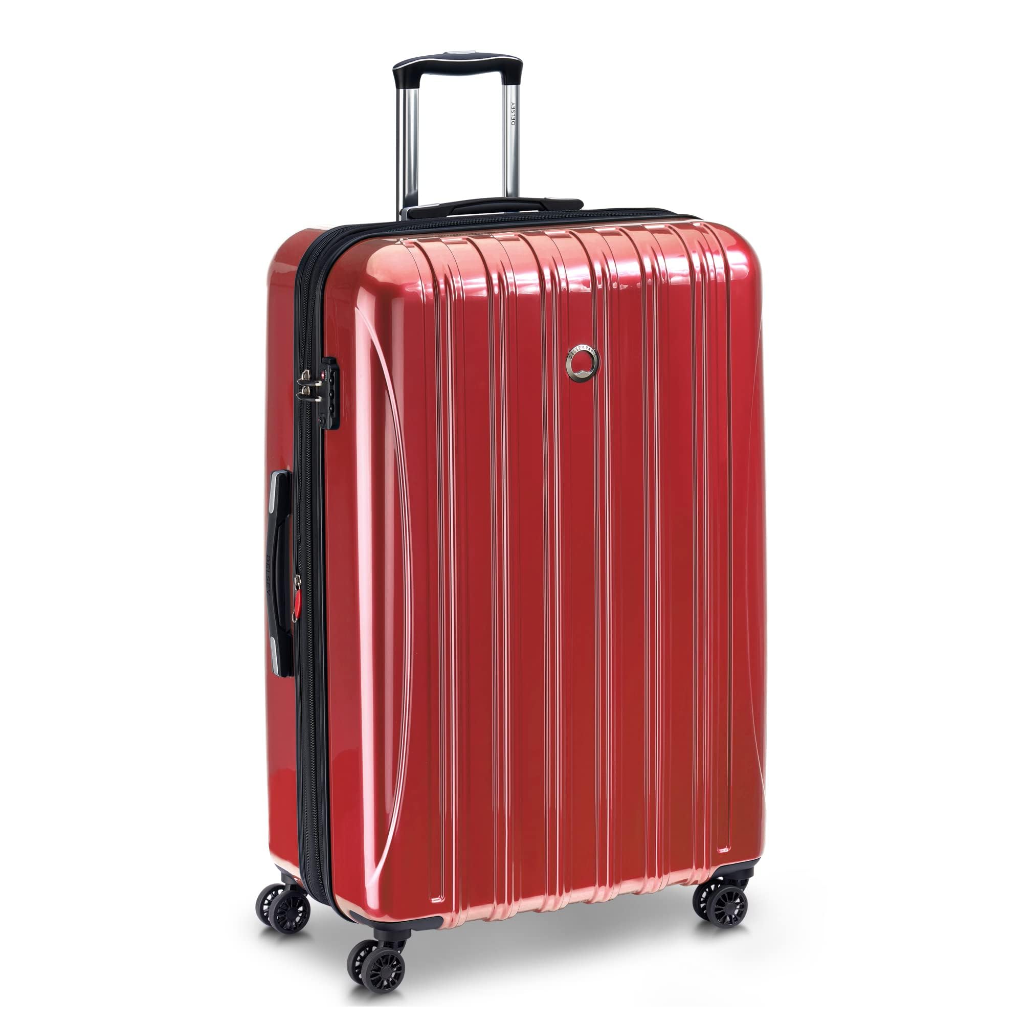 Helium Aero Hardside Expandable Luggage with Spinner Wheels, Brick Red, Checked-Large 28 Inch