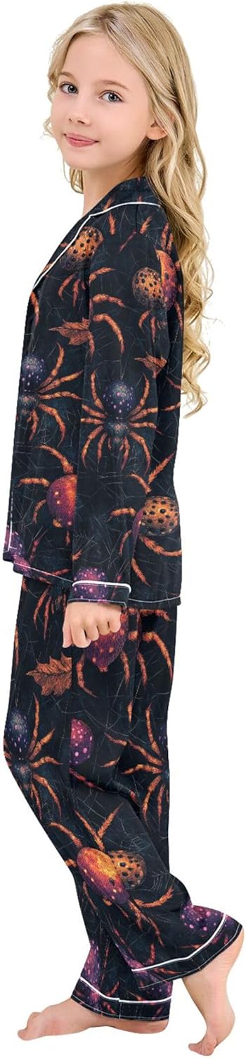 Silk Pajama Sets Long Sleeve Pajamas Soft Sleepwear 2 Piece Pjs Set