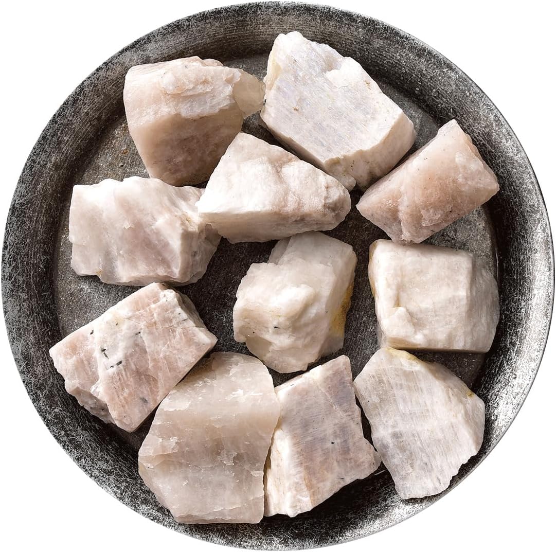 WHZHDMA Bulk Natural Crystal Rough Stone Natural Moonstone Ore Specimen Crystal Rough Stone Aromatherapy Diffuser Stone Crushed Stone Crystal Ornaments Rocks Stones and Crystals