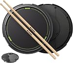 Donner Drum Practice Pad 12 Inches, Quiet Practice Drum Pad Built-in Detachable Ball Box with Drum Sticks - Black