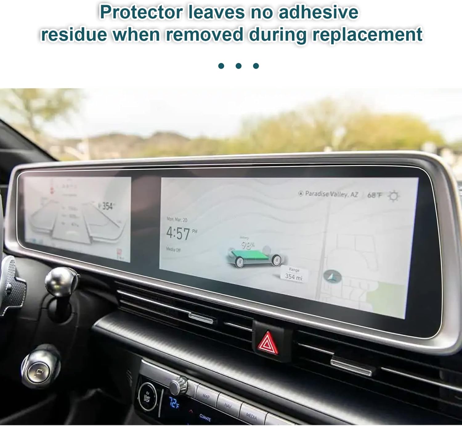 YEE PIN 2023 Ioniq 6 Screen Protector for Hyundai Ioniq 6 Screen Protector 12.3-inch Infotainment Gauge Cluster Screen Protector Compatible with Hyundai Ioniq 6 SE/SEL/Limited Trims