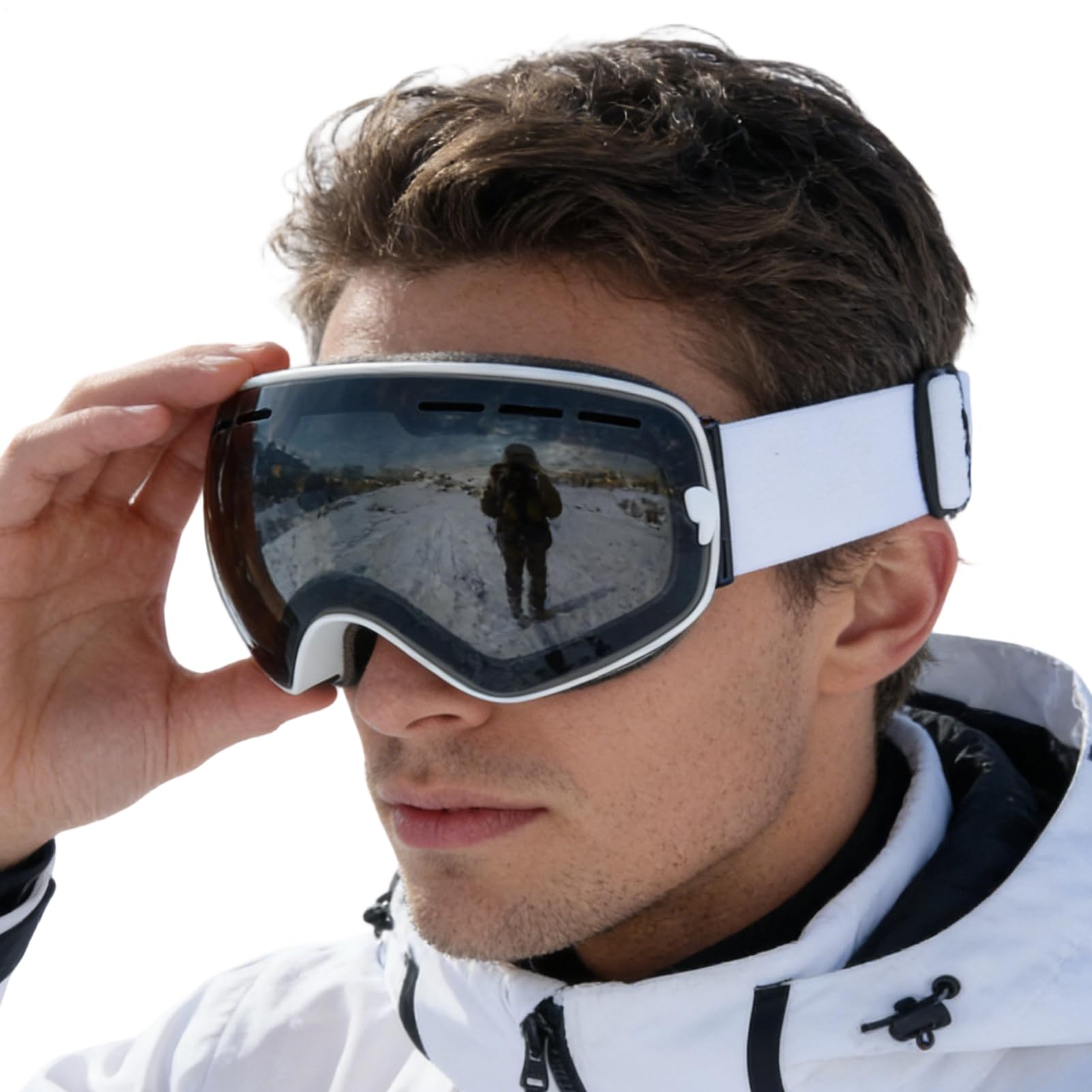 Gogle śnieżne – okulary chroniące przed promieniowaniem UV, gogle snowboardowe, przeciwmgielne, z regulowanym paskiem, do sportów na świeżym powietrzu, roweru, jazdy na nartach, snowboardzie, dla