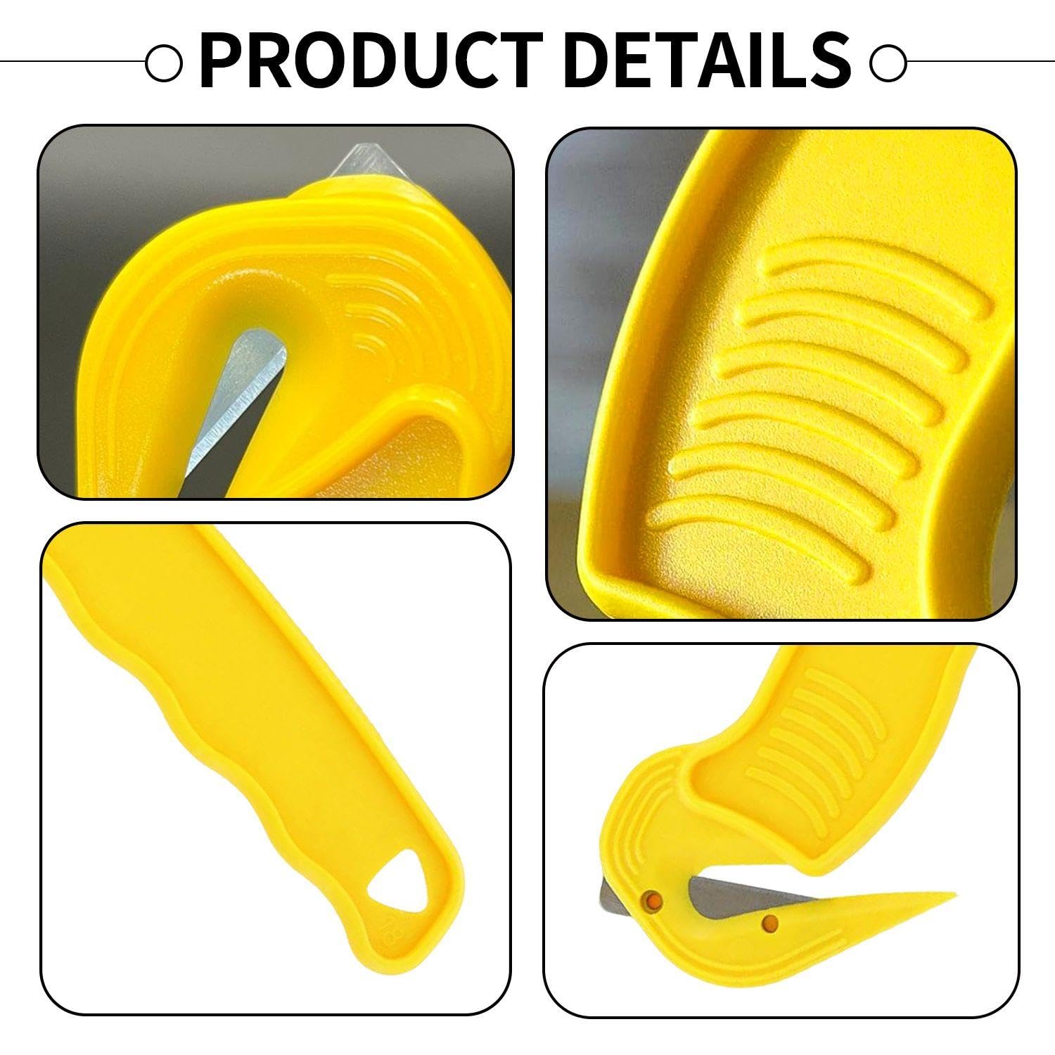 6 Pezzi di Coltelli Utility Gialli, Coltelli da Lavoro Semplici E Portatili, Apriscatole, Taglierine di Cartone.