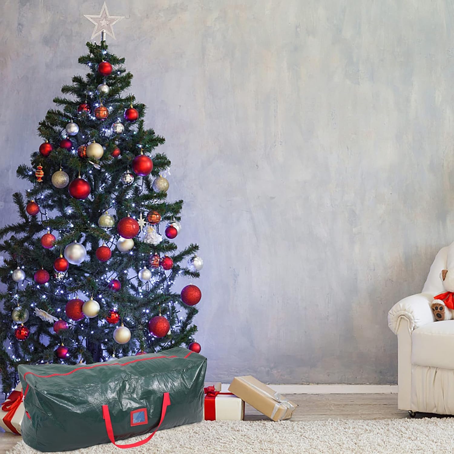 Christmas Tree Storage Bag Xmas for Outdoor Home, Green