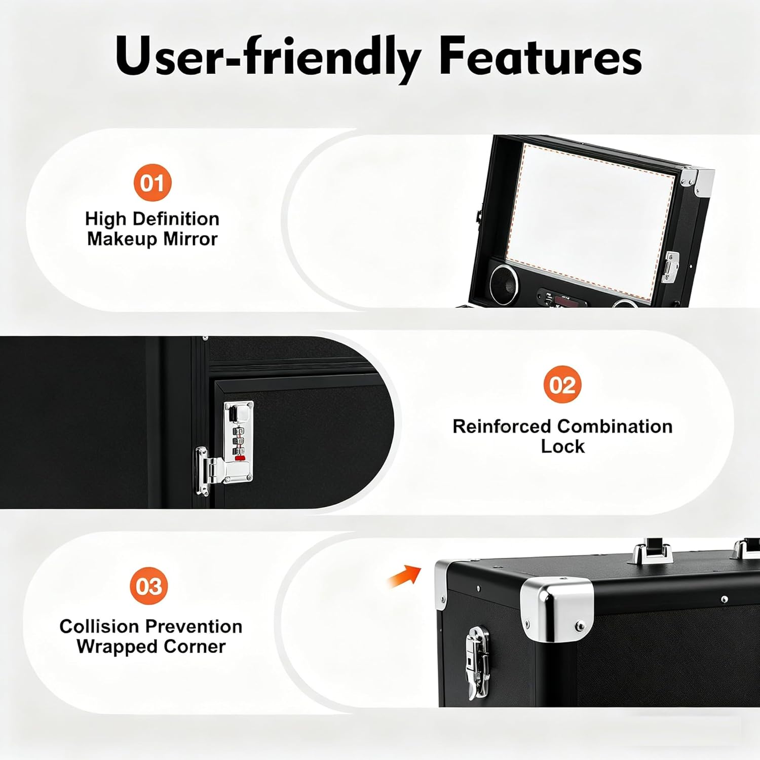 Rolling Manicure Table 5 Drawers Makeup Case, Professional Rolling Travel Nail Desk, Foldable Nail Tables Travel Cosmetic Trolley Storage Organizer for Hairdressers, Makeup Artists (Black)