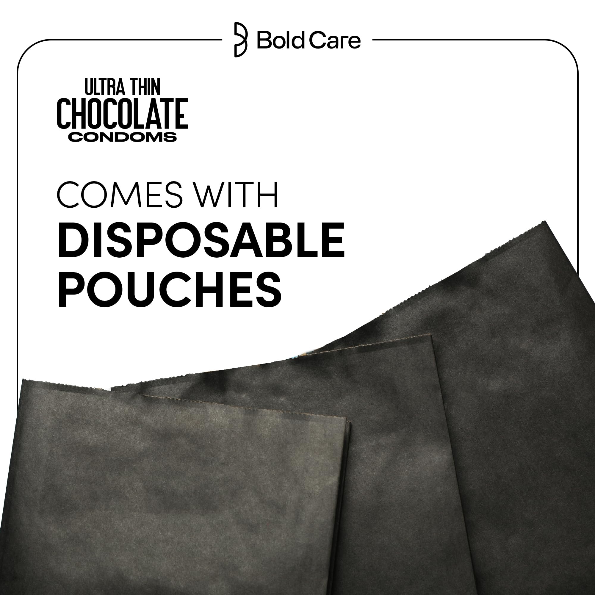 BOLD CARE 404 Super Ultra Thin Chocolate Flavored Condoms For Men | 60 Microns | 10 Units | Intense Fit with a Barely There Feel | With Disposable Pouches (Pack of 1) 2