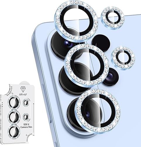 Miniatura 152 de Protector de lente de cámara para Samsung Galaxy S25 FE, cubierta individual de lente de vidrio templado con anillo de metal, [fuerte adsorción]