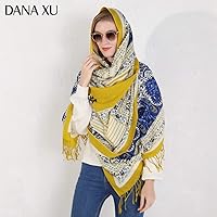Vista 128 de DANA XU Manta de pashmina extragrande 100% de lana merina, bufanda de viaje, bufanda de cachemira para mujer, otoño e invierno, chal de gran