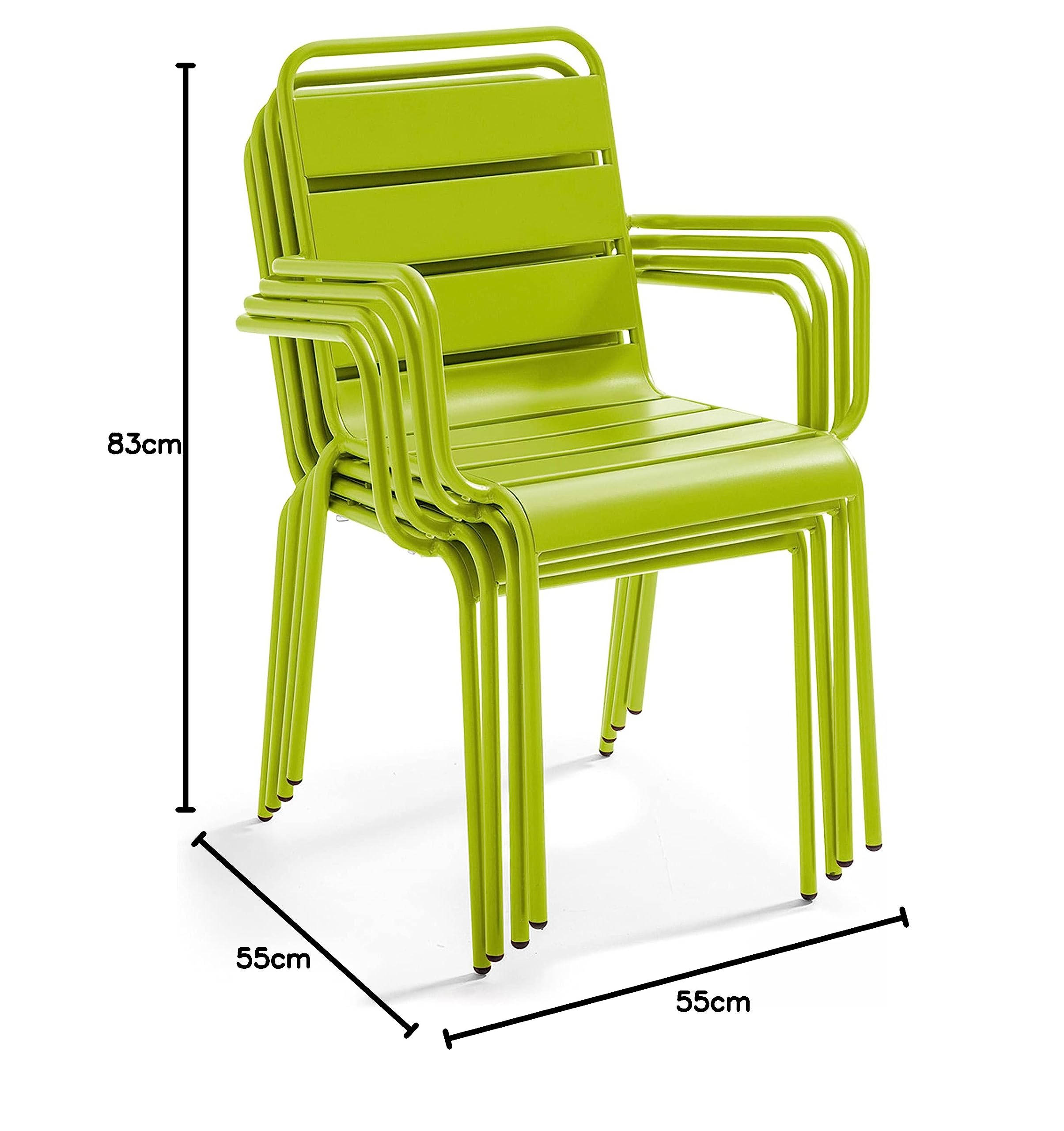 Oviala Fauteuil de Jardin en métal Bleu Pacific - Palavas