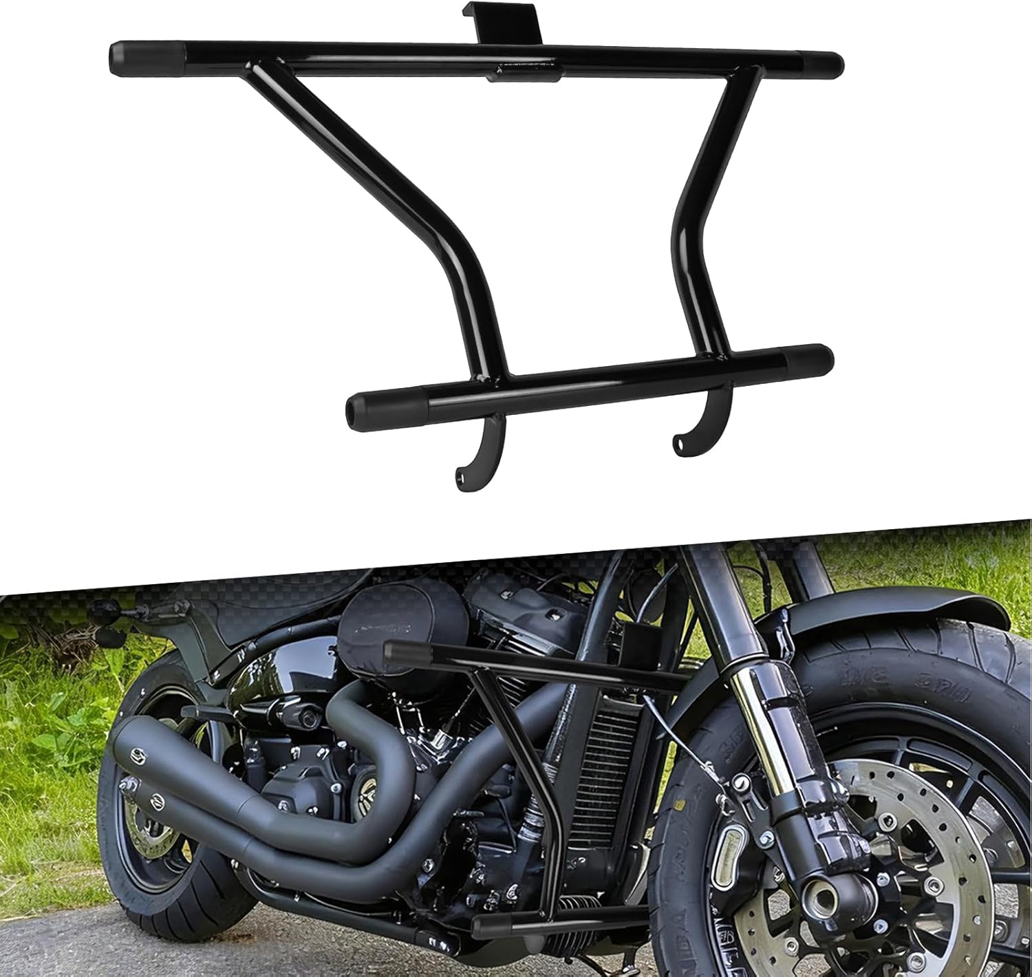 Engine Guard Crash Bar Front Highway Footpeg Protector Fit for Harley Softail Fat Boy FLFB/S Street Bob Low Rider Breakout Deluxe 2018-2025