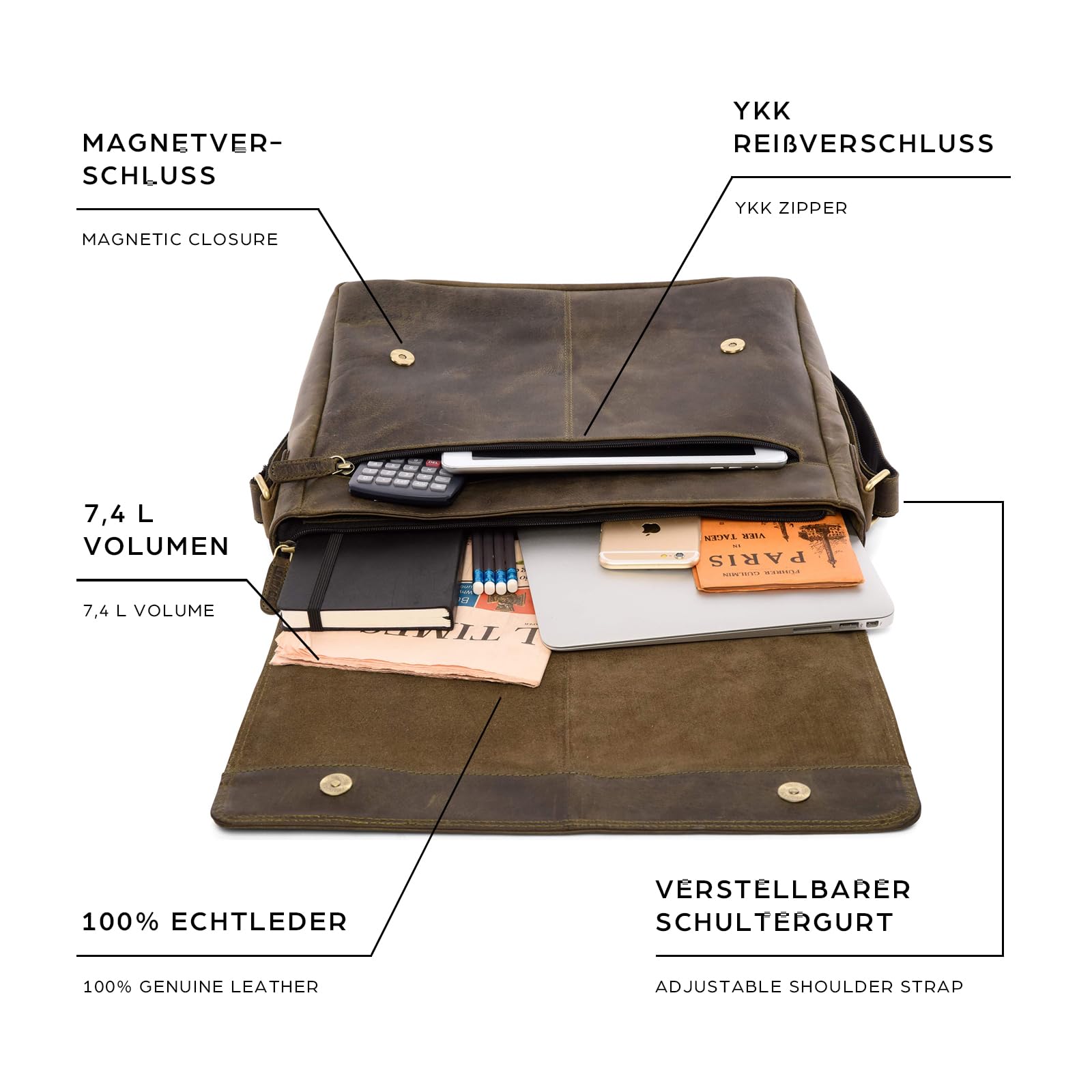LEABAGS Oxford - Bolso de hombro Unisex adulto