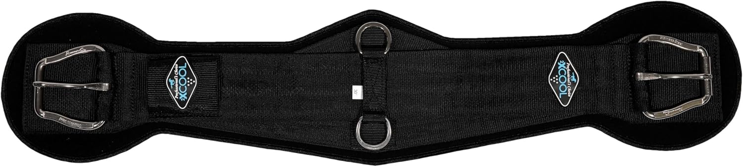 Professional's Choice 2XCOOL Cinch | Cooling Minerals Infused in Liner | V-Shaped Design for Pressure Distribution | Extra Padding to Prevent Pinching | Honeycomb Silicone Soft Grip | 30” Black