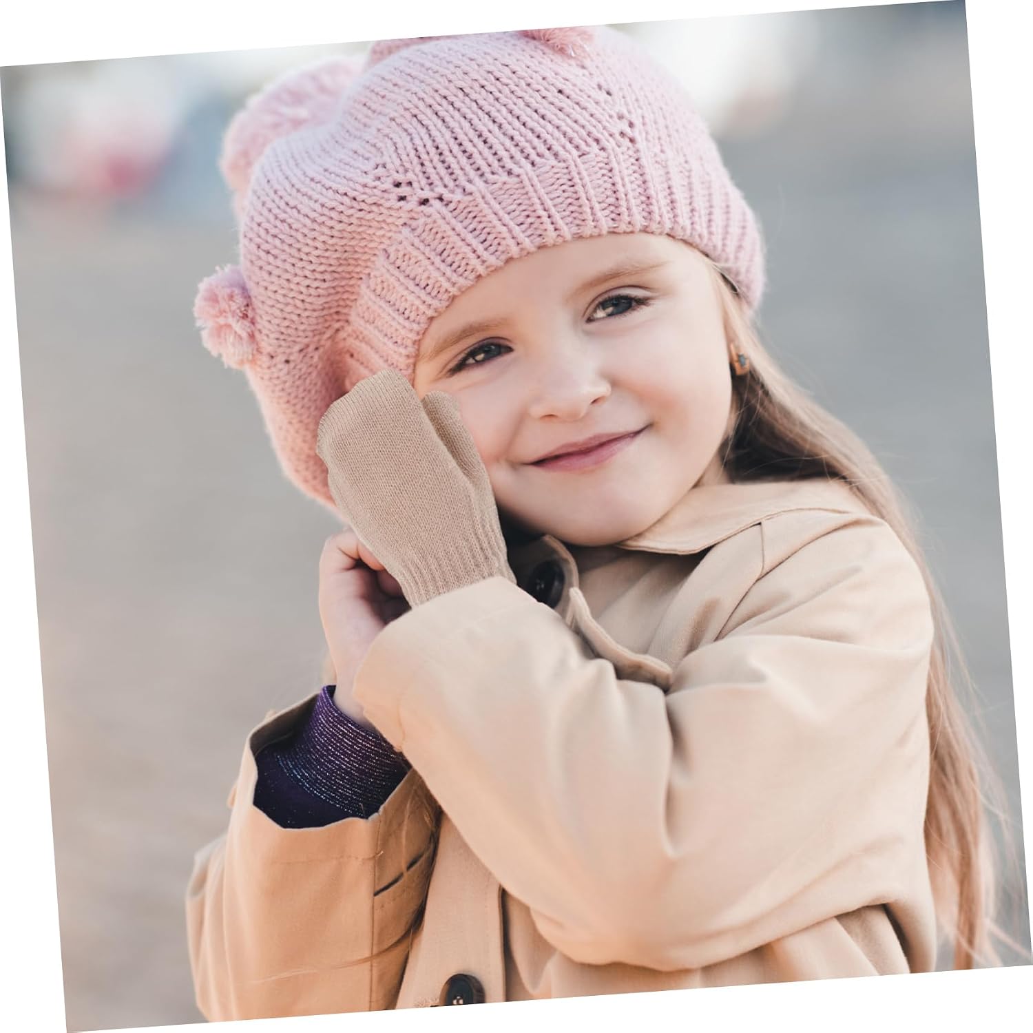 Kisangel Warm Winter Gloves for Boys and Girls Boy Girl Soft Knitted Gloves Versatile Colors