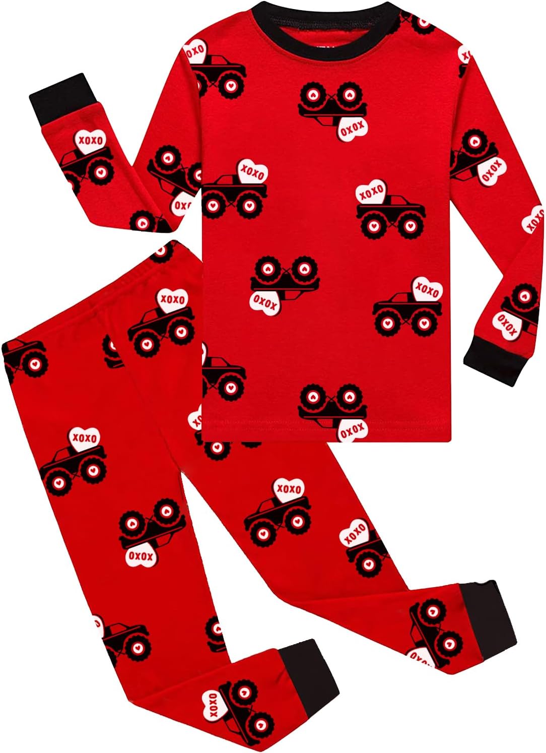 DDSOL Toddler Baby Boys Pajamas 2 Pieces Cotton Sleepwear Set Kids Fall Winter Long Sleeve Jammies