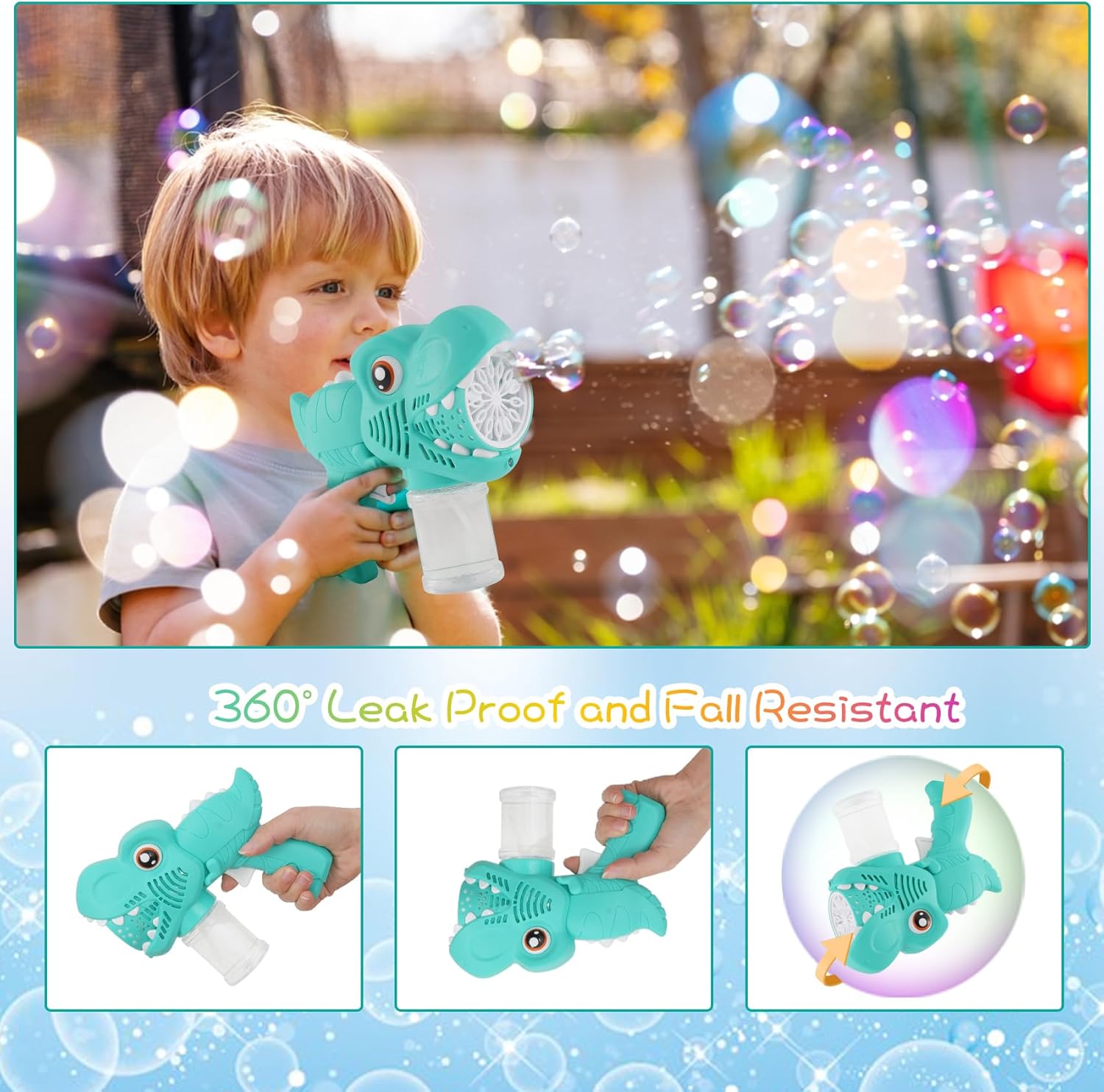 Onory 2 Pack Bubble Gun Machine for Kids, Bubble Gun with Bubble Solutions for Boys Girls, Bubble Blaster for Summer Toy, Party Favors, Outdoor & Indoor Activity, Birthday Gift, Bubble Blower