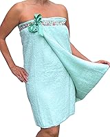 Vista 17 de UWRAPT Toalla para mujer, cierre de lazo, sin ganchos ni broches, 100% algodón, absorbente para spa, ducha, baño, piscina