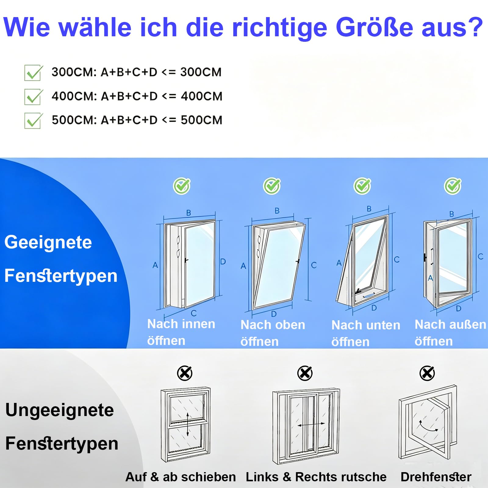 TEOV Klimaanlage Fensterabdichtung, 400cm Fensterabdichtung für Mobile Klimageräte mit Wasserdichte Abluftschlauch Set ohne Bohren, doppelte Öffnung, Hot Air Stop für Flügelfenster Ablufttrockner usw