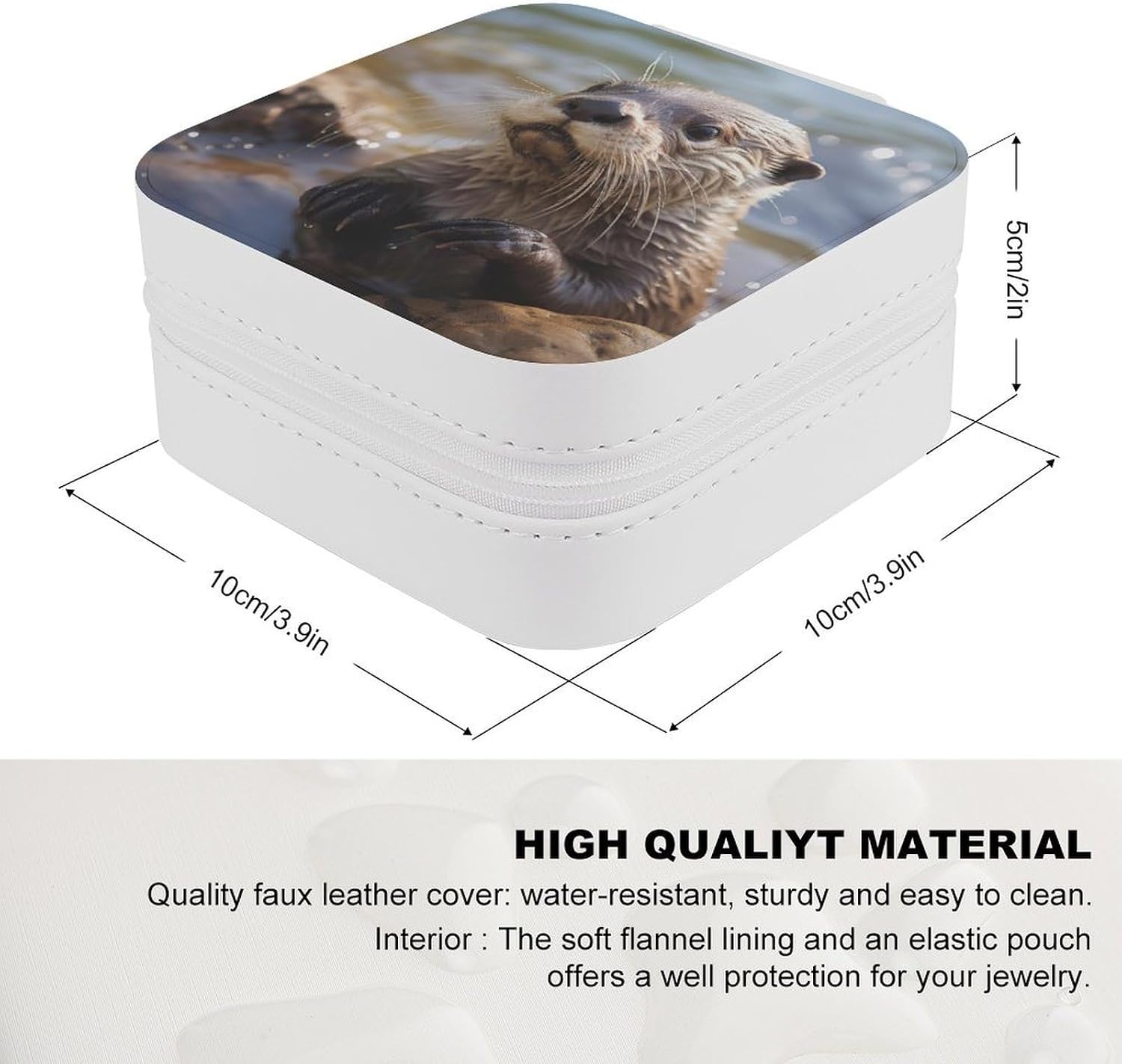 Square Otter Jewelry Box for Ring Earring Necklace image 2