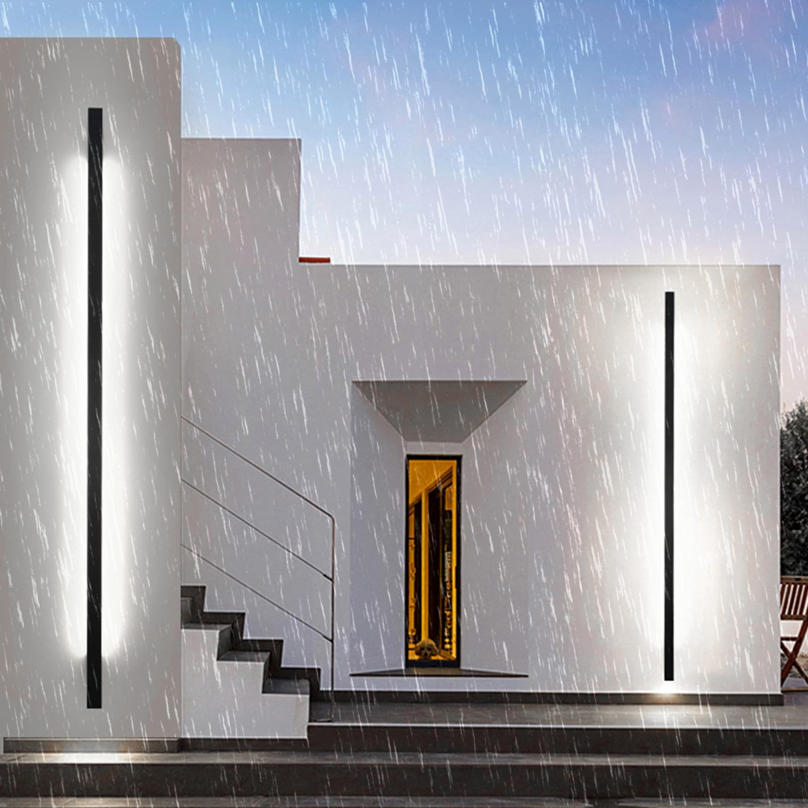 Applique Murale LED d'extérieur, Lampe décorative Moderne, étanche IP65, Longue Bande, éclairage Mural extérieur/intérieur en Aluminium pour Jardins, Villas, couloirs