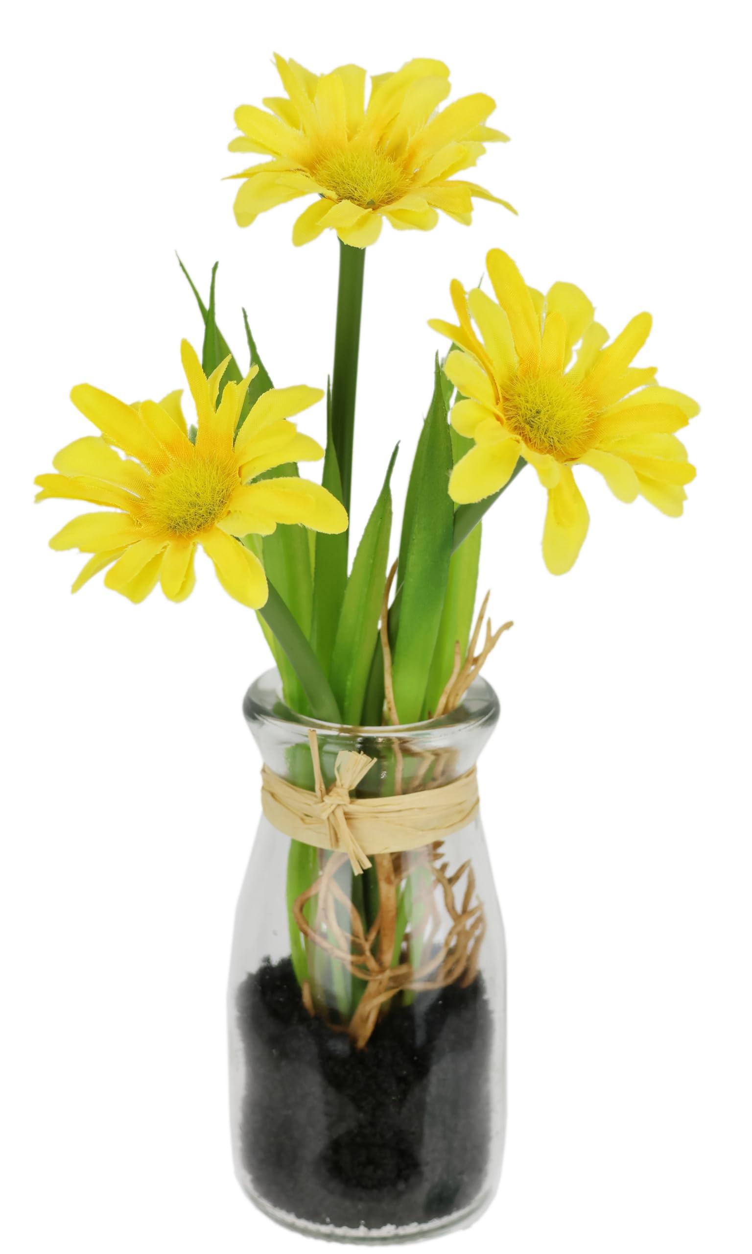Knstliche Margeriten Im Gras Nest 20cm 3er Set  Seidenblumen Osterdeko  Frhlingsdeko