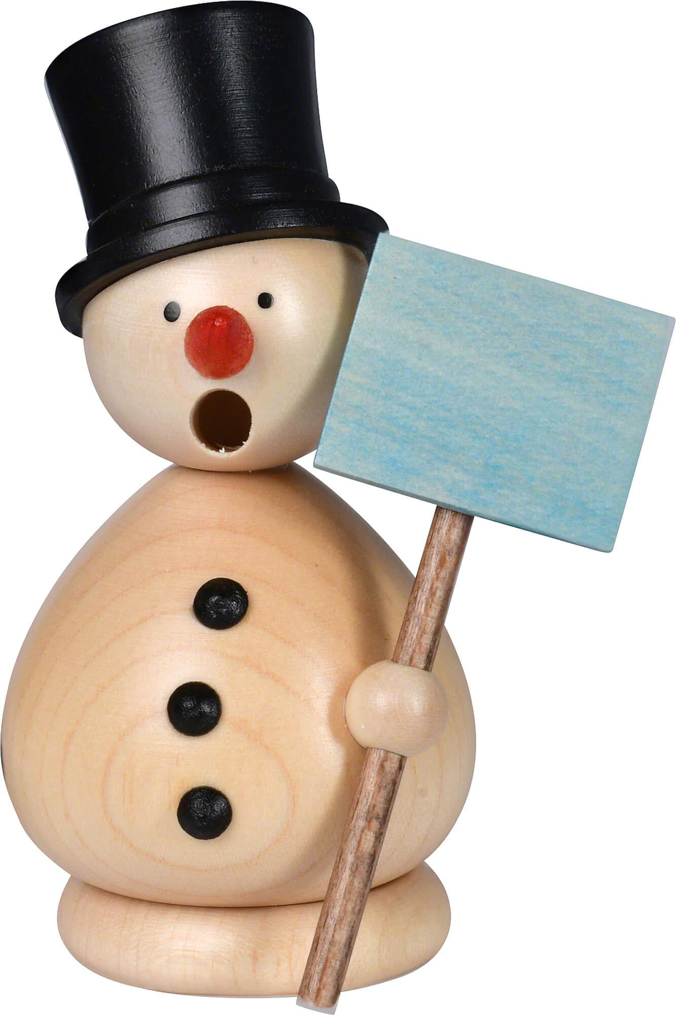 Bonhomme de neige fumeur KWO Günter naturel de 10 cm pour décoration