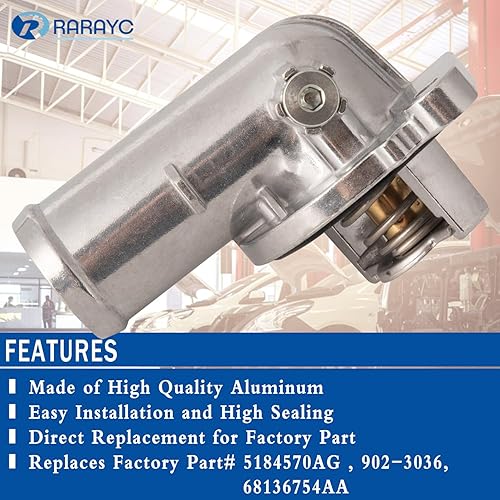 Miniatura 3 de 902-3036 Reemplazo de la carcasa del termostato del refrigerante del motor de aluminio para Chrysler 200 Town & Country Dodge Avenger Journey Ram