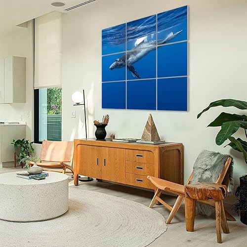 Miniatura 7 de Baleine bosse - Paneles acústicos artísticos autoadhesivos, paquete de 9 paneles decorativos insonorizados, grandes paneles absorbentes de sonido