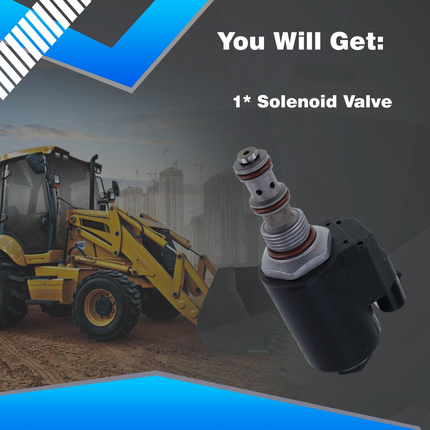 AT177703 Solenoid Valve Transmission Solenoid Fits for 210LE 310E 310G 410E 410G 485E 710D 710G 710J 710K Transmission Solenoid Replacement Part, Replace OE AT177703 AT542791