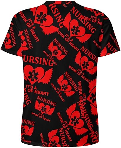 Miniatura 6 de Nursing Angel Heart Men's Graphic T-Shirt Personalized Short-Sleeve Tee Shirts Fashion Shirts Top for Home Work