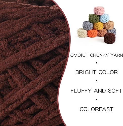 Vista 105 de Paquete de 3 hilos gruesos de felpilla de felpa de 3.53 onzas (49.2 yardas), hilo de terciopelo esponjoso para tejer y hacer ganchillo, hilos de 3