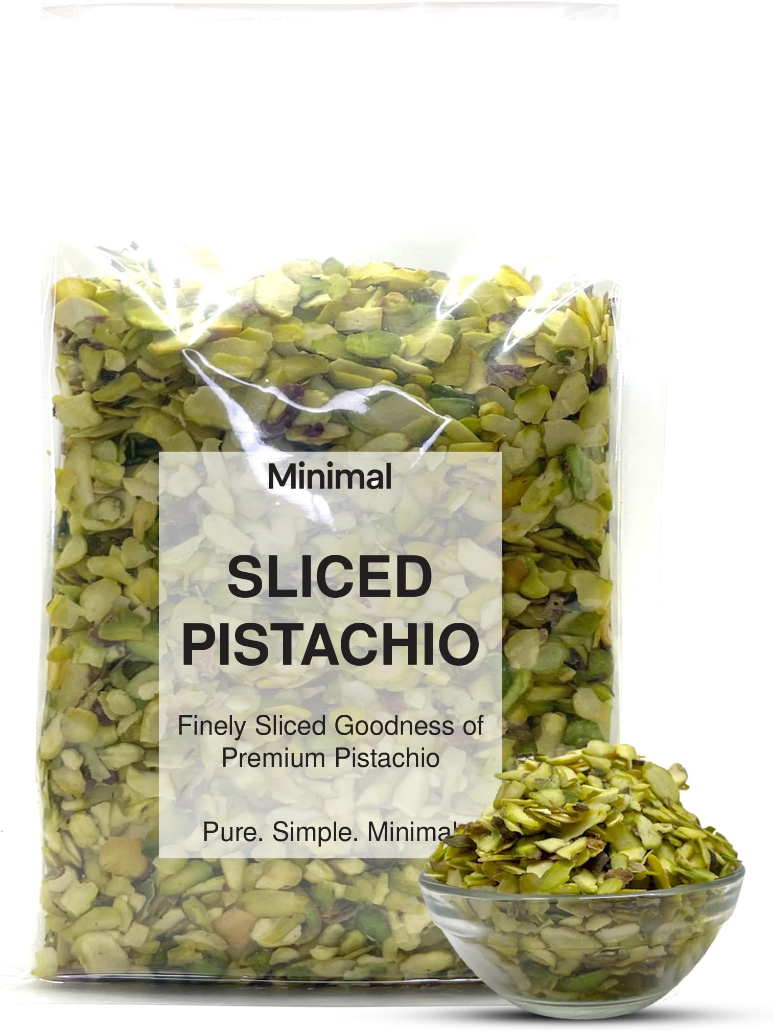 Minimal Sliced Pistachio (Pista Slices) 100g | Thin Green Flakes for Indian Sweets, Cakes, Kheer, Phirni & Baking | Pista Flakes
