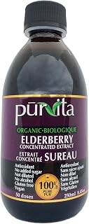 Purvita - Organic Elderberry for Immune System Support, All-Natural Vegan & GMO Free, High in Quecertin, Antioxidants and Polyphenols