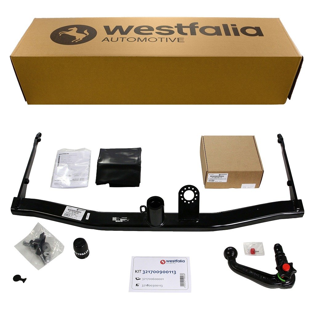 Westfalia Abnehmbare Anhängerkupplung für VW Sharan, Seat Alhambra (ab BJ 09/2010) - im Set mit 13-pol. fzg.-spez. Westfalia Elektrosatz