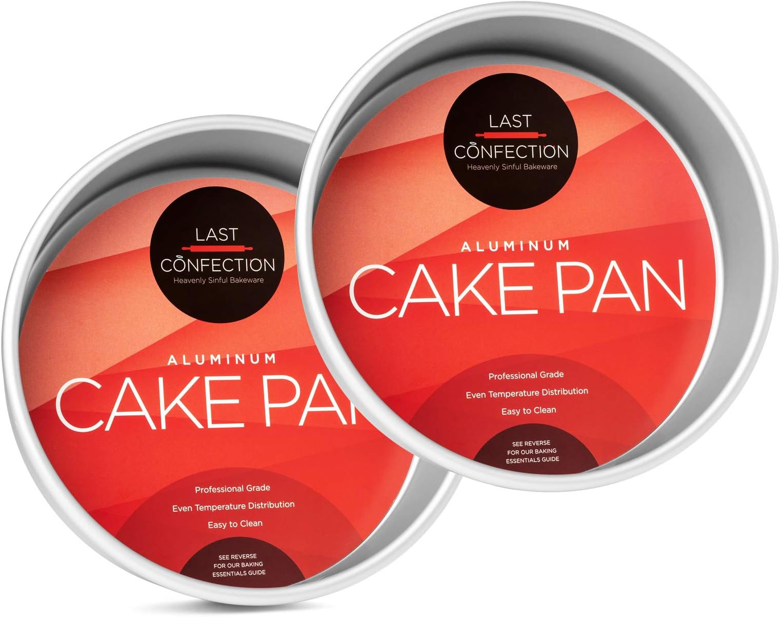 8 x 2 Inch Round Cake Pans, Set of 2 Anodized Aluminum Cake Pans Baking Tins