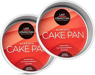 2-Piece Round Cake Pan Set - 8" x 2" Deep Aluminum Pans