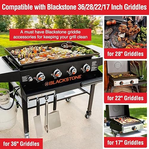 Miniatura 10 de Blackstone - Paquete de 2 forros de silicona para tazas de grasa de 36, 28, 22, 17 pulgadas, bandeja de grasa reutilizable, accesorios Blackstone,