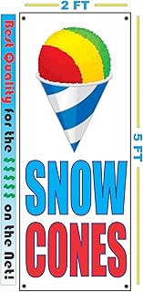 Snow Cones Vertical 5x2 Banner Sign